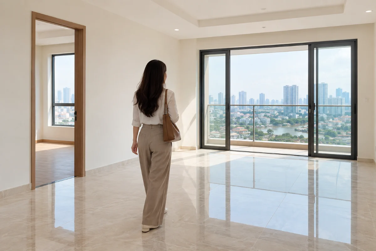 Đi xem nhà thực tế trước khi đặt cọc